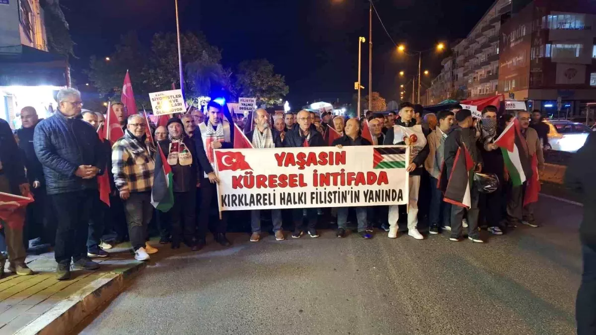 Kırklareli’nde Gazze İçin Destek Yürüyüşü